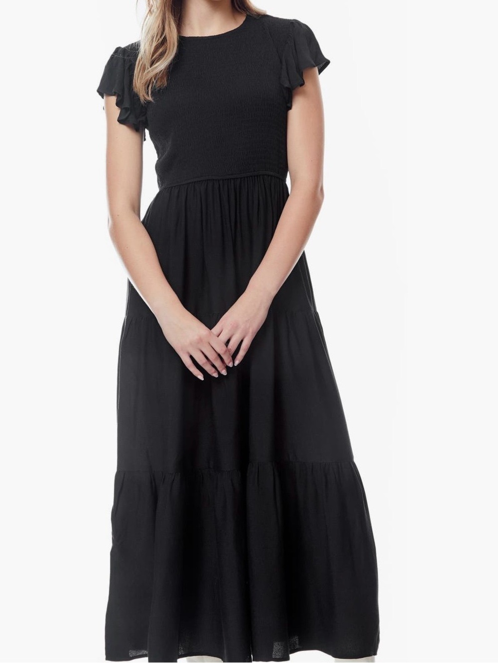 Smocked Bodice Tiered Maxi Dress
